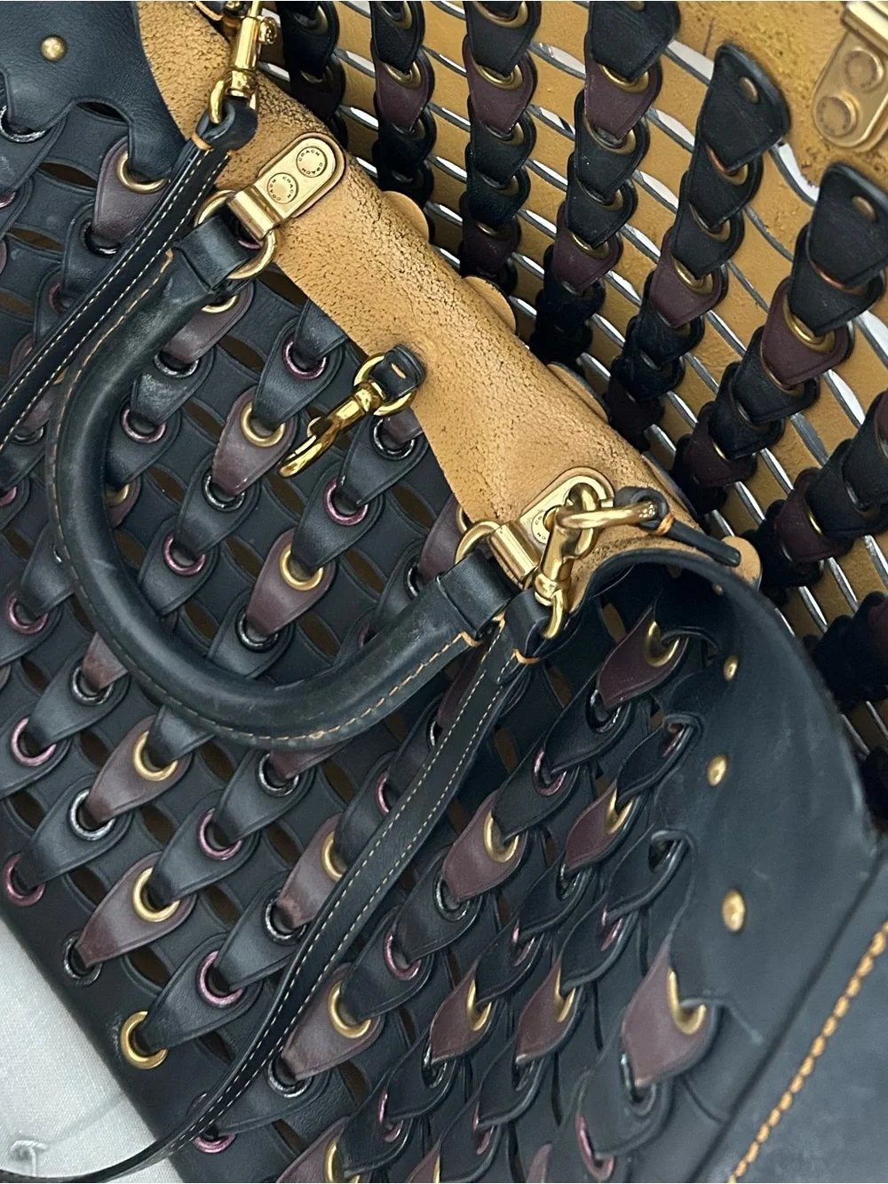 Coach Rare 1941 Leather Rouge Chain Link handbag